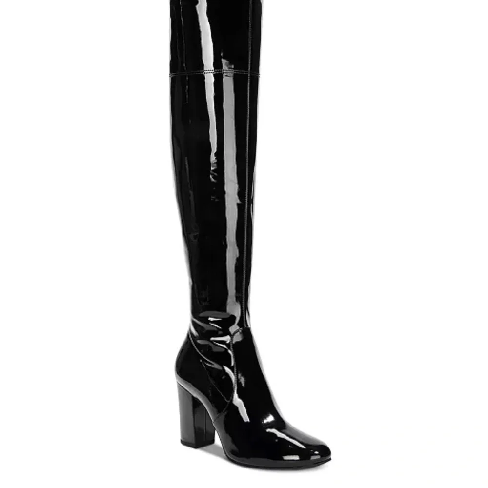 NWT Kenneth Cole Angelica Over The Knee Boots Created Patent Leather Size 5.5